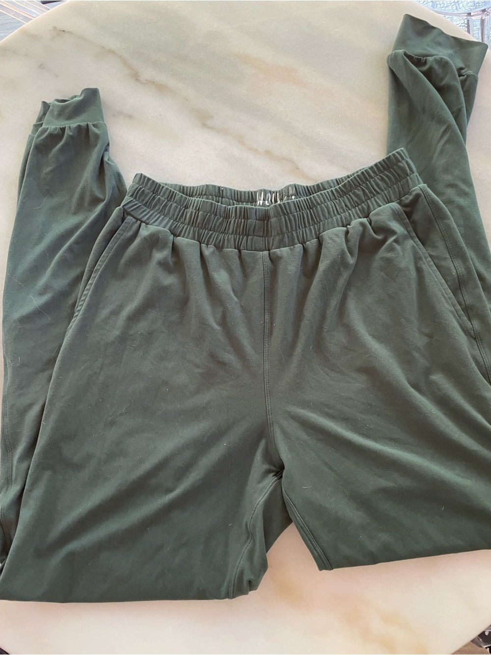Wolven Olive Green Elastic-Waist Joggers size L